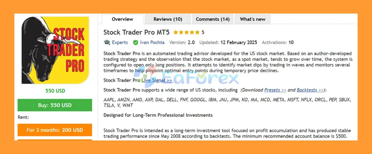 Stock Trader Pro MT5 Overview