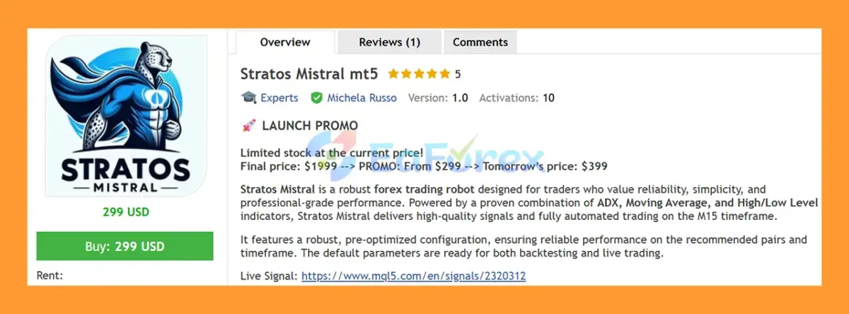 Stratos Mistral MT5 Overview