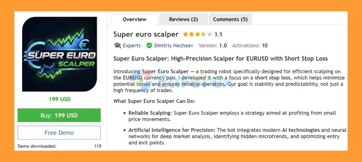Super Euro Scalper EA MT5 Overview