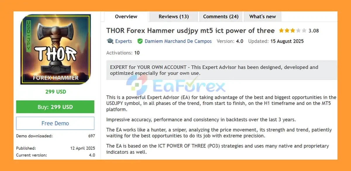 THOR Forex Hammer USDJPY MT5 Overview