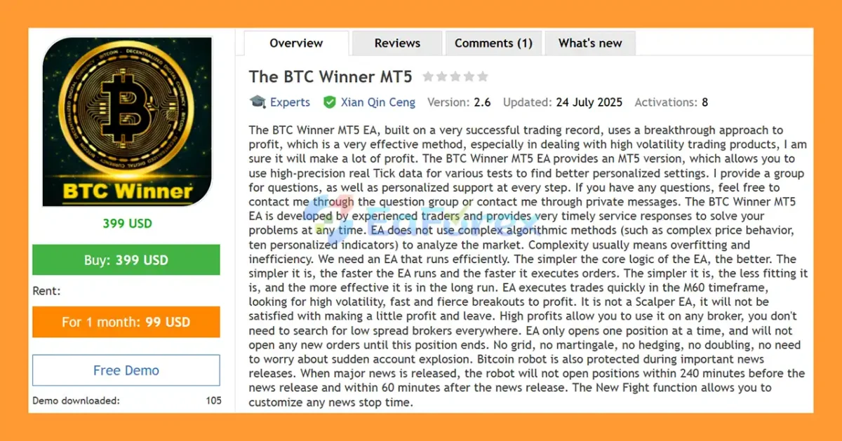 The BTC Winner MT5 Overview