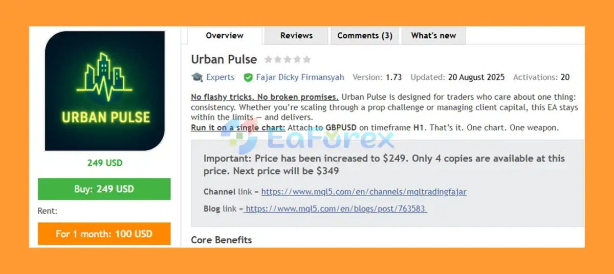 Urban Pulse EA MT5 Overview