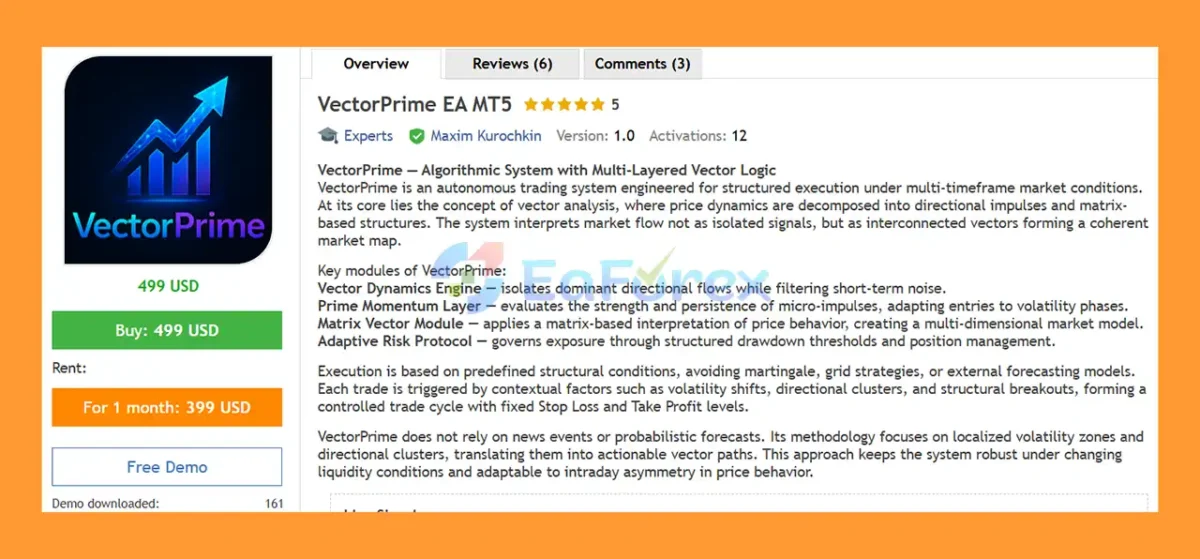 VectorPrime EA MT5 Overview