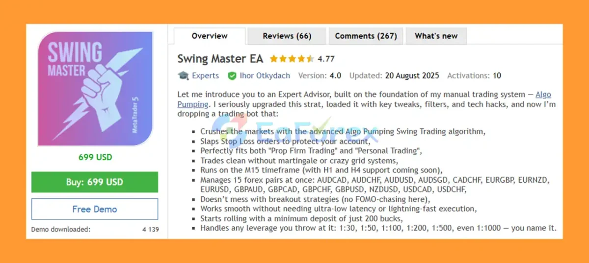 Swing Master EA MT5 overview