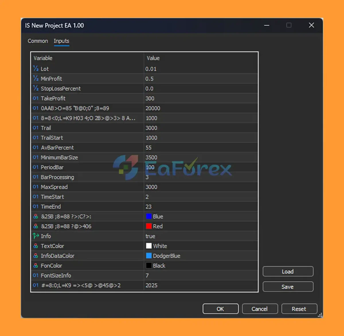 IS New Project MT5 setting