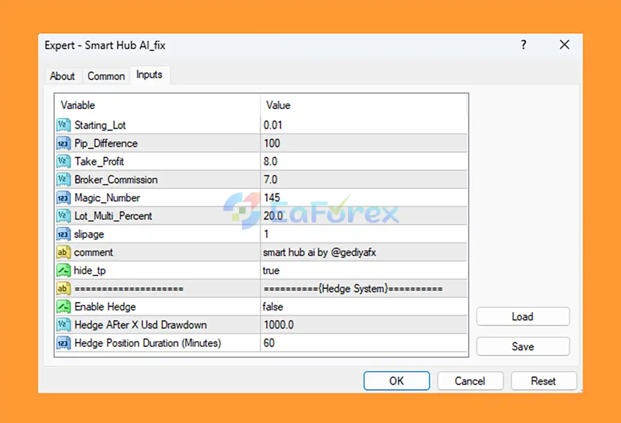 Smart Hub AI EA settingg
