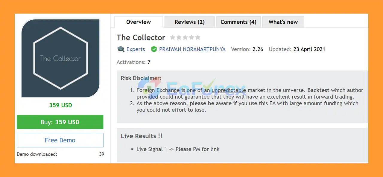 The Collector MT5 overiview