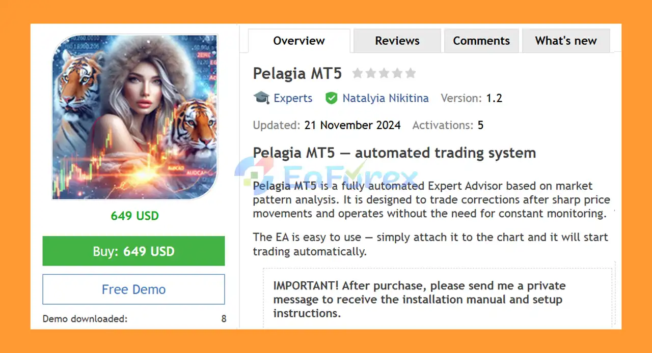 Pelagia MT5 Overview