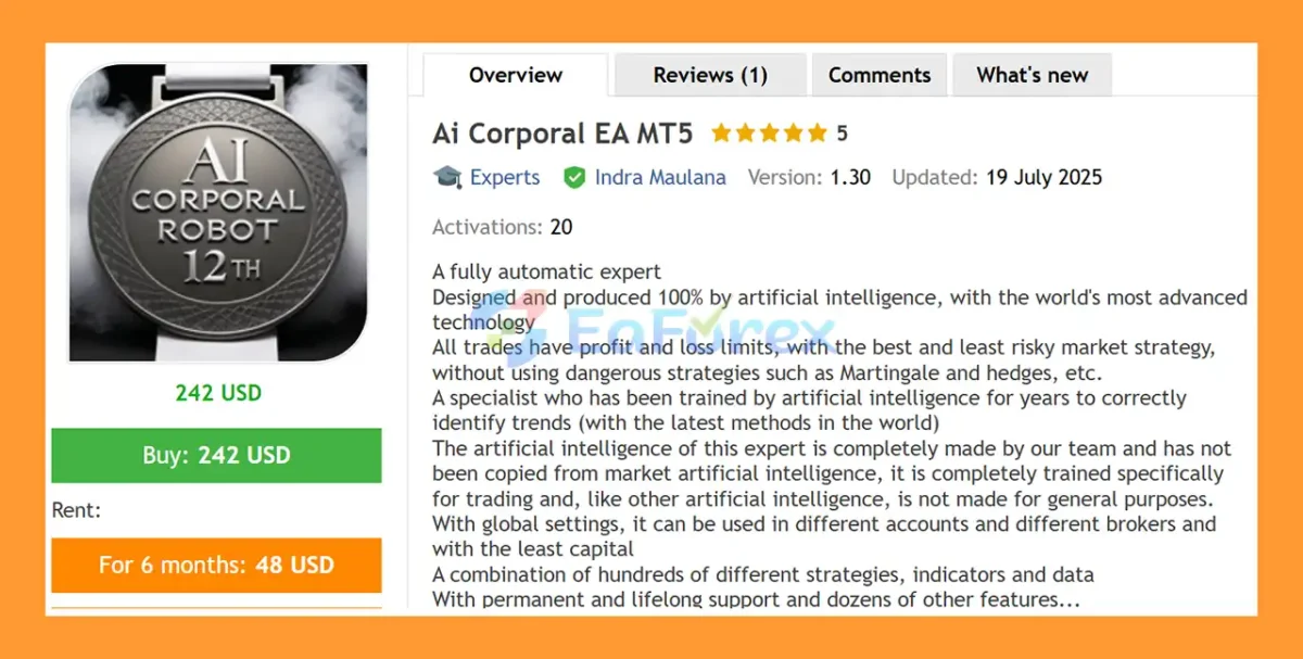 Ai Corporal EA MT5 Overview