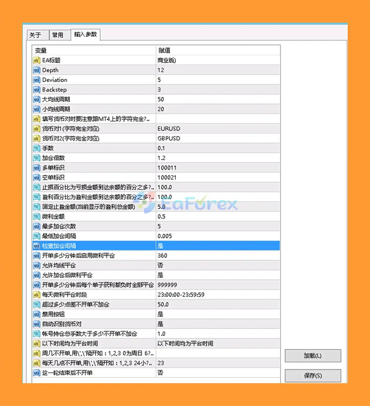 Arbitrage EA MT4 settings