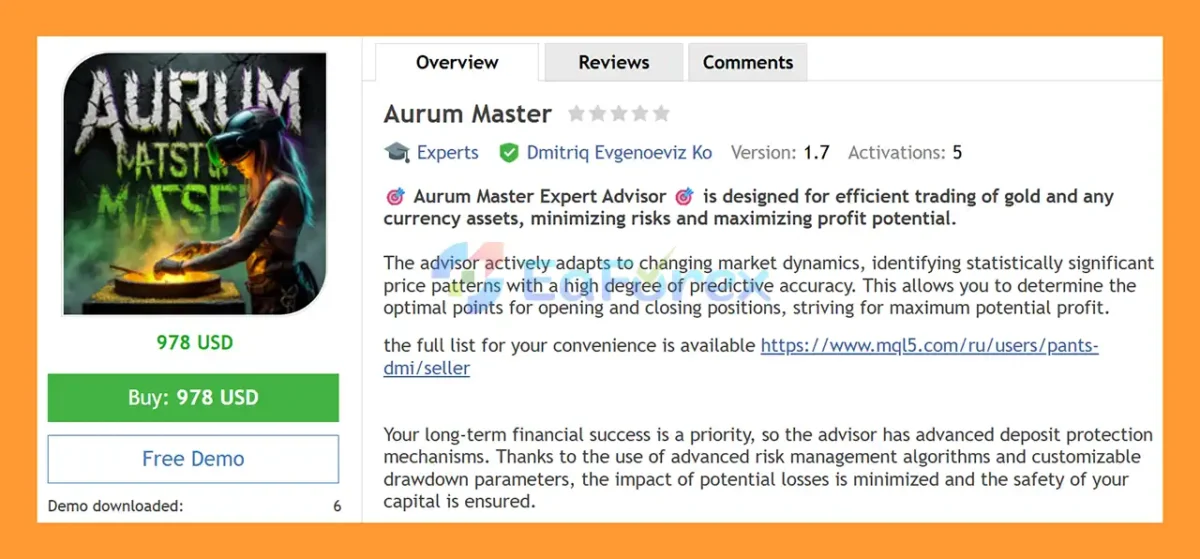 Aurum Master EA MT5 Overview