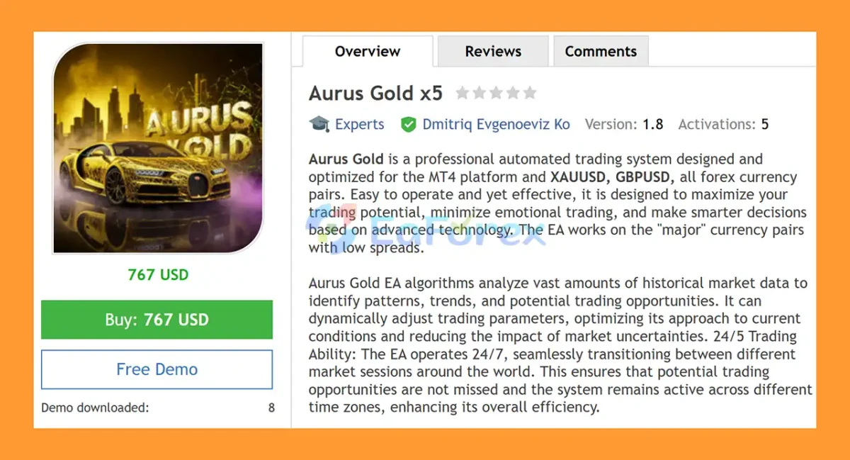 Aurus Gold x5 EA MT4 Overview