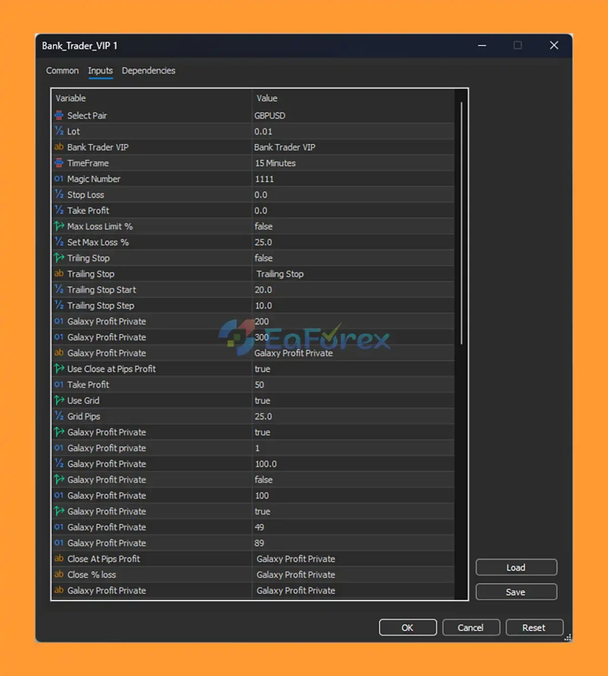 Bank Trader VIP EA setting