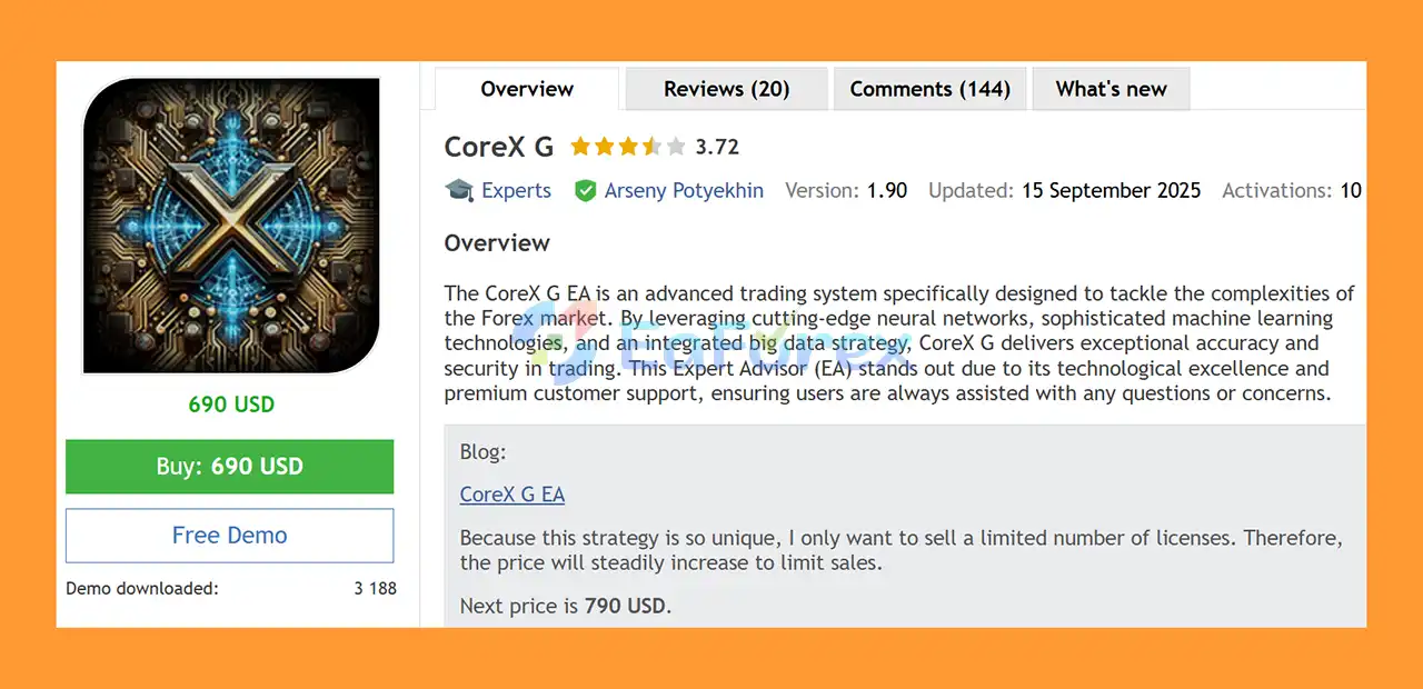 CoreX G EA MT5 Overview