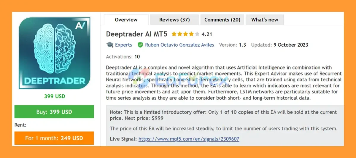 Deeptrader AI MT5 Overview