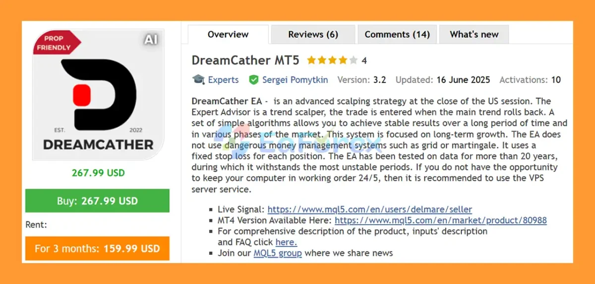 DreamCather MT5 Overview