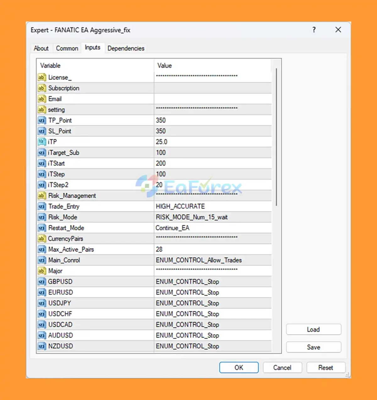 FANATIC EA AGGRESSIVE MT4 setting