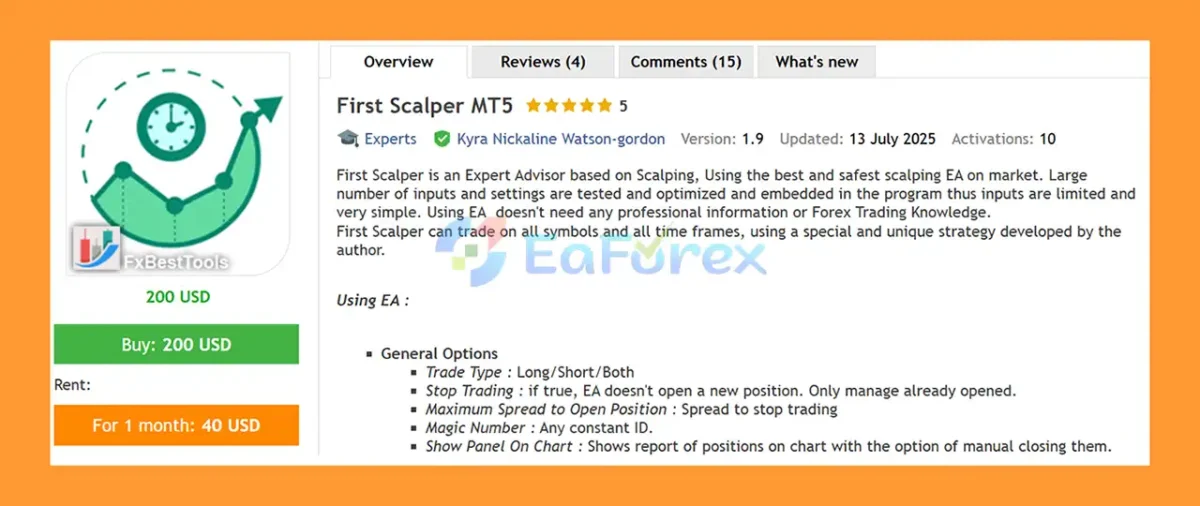 First Scalper MT5 Overview