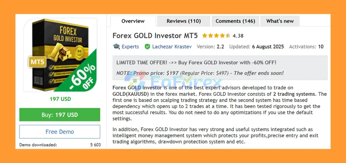 Forex GOLD Investor MT5 Overview