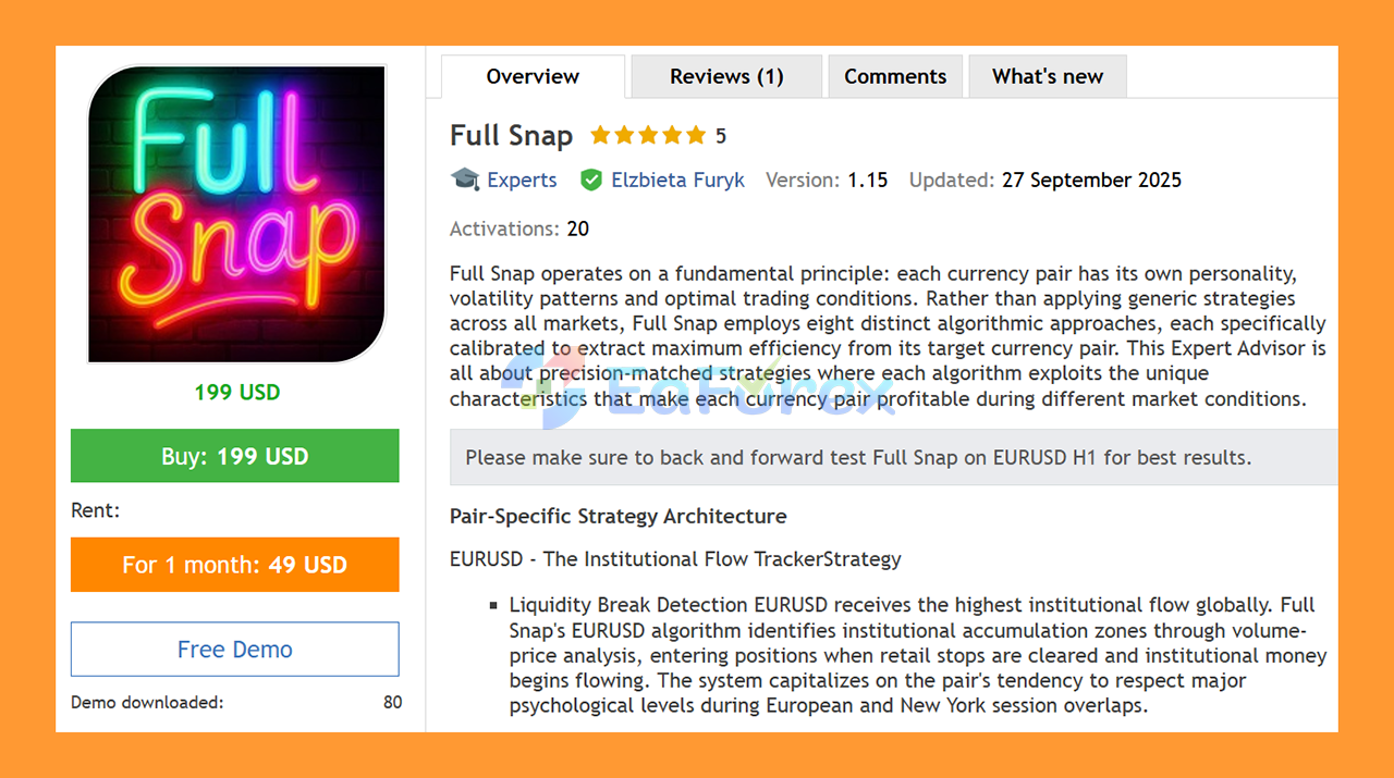 Full Snap EA MT5 Overview