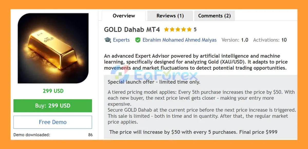 GOLD Dahab MT4 overview