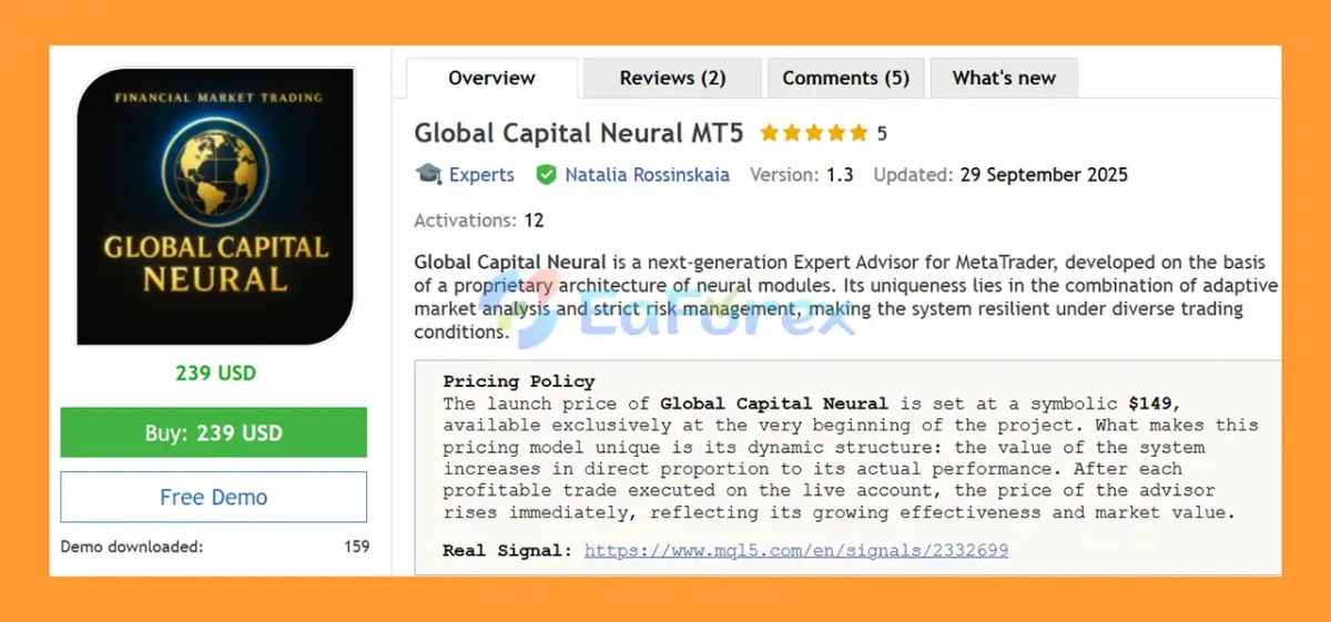 Global Capital Neural MT5 Overview