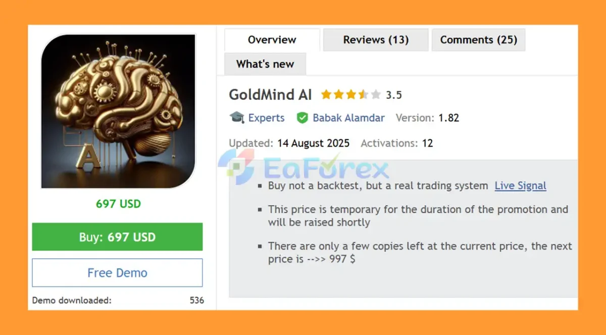 GoldMind AI EA MT5 Overview
