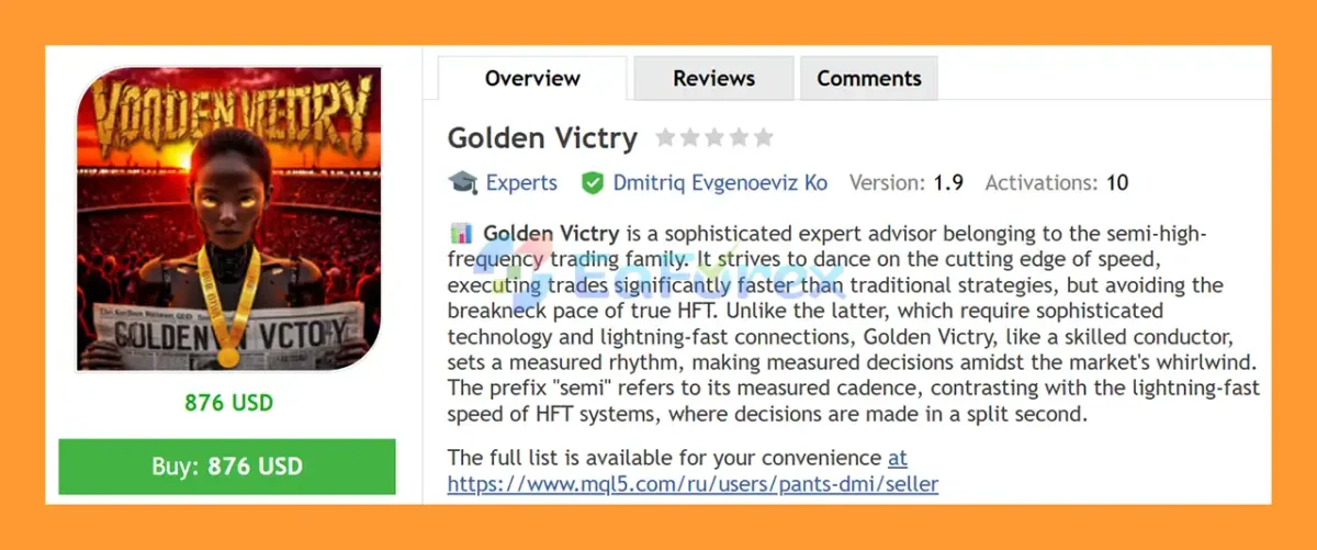 Golden Victry EA MT4 Overviews