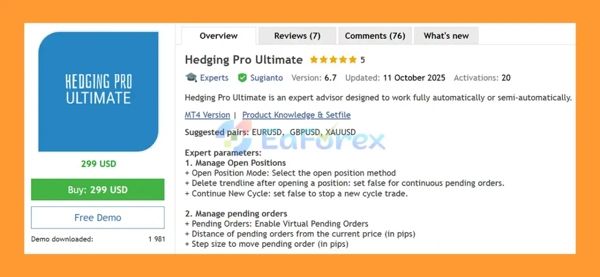 Hedging Pro Ultimate MT5 Overview