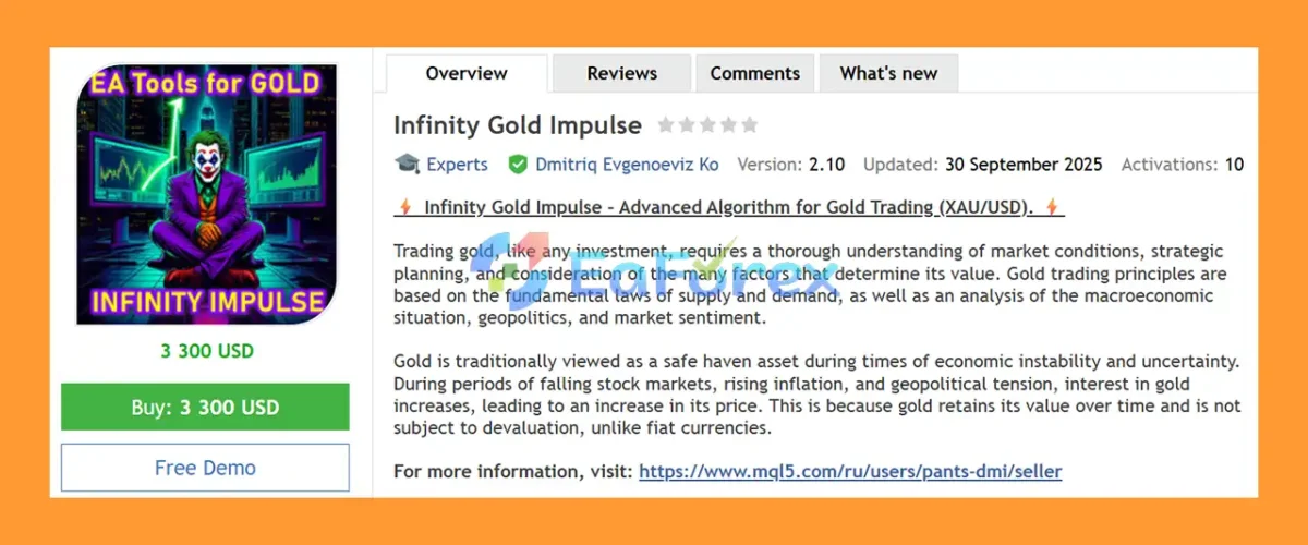 Infinity Gold Impulse EA MT4 overiview
