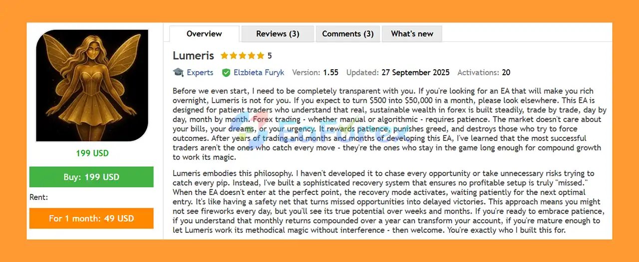 Lumeris EA MT5 Overview
