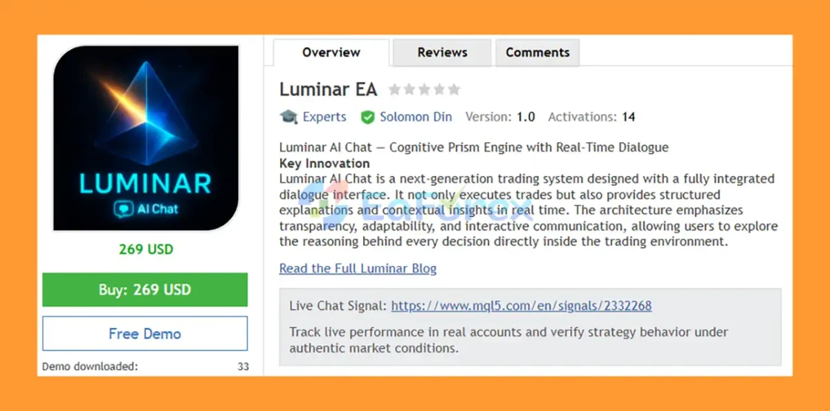 Luminar EA MT5 Overviews