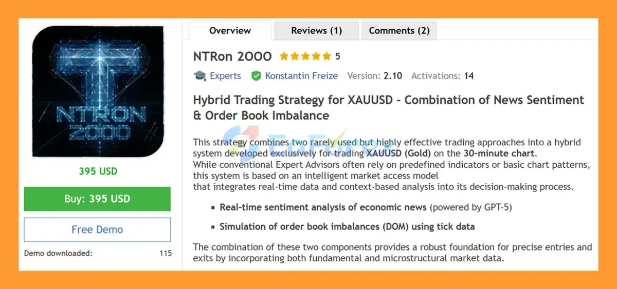 NTRon 2OOO EA MT5 Reviews