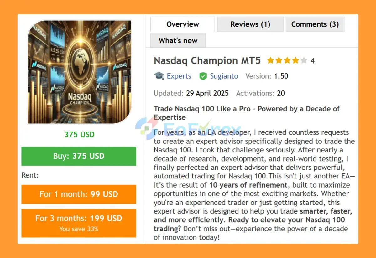 Nasdaq Champion MT5 Overview