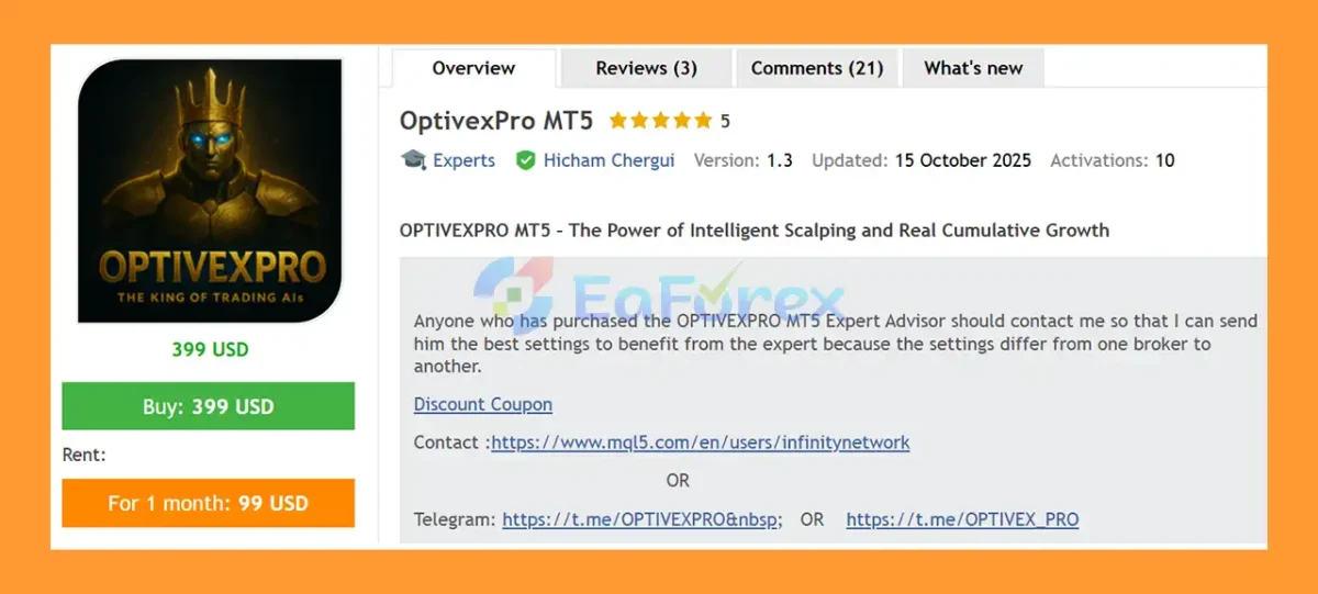 OptivexPro MT5 overview