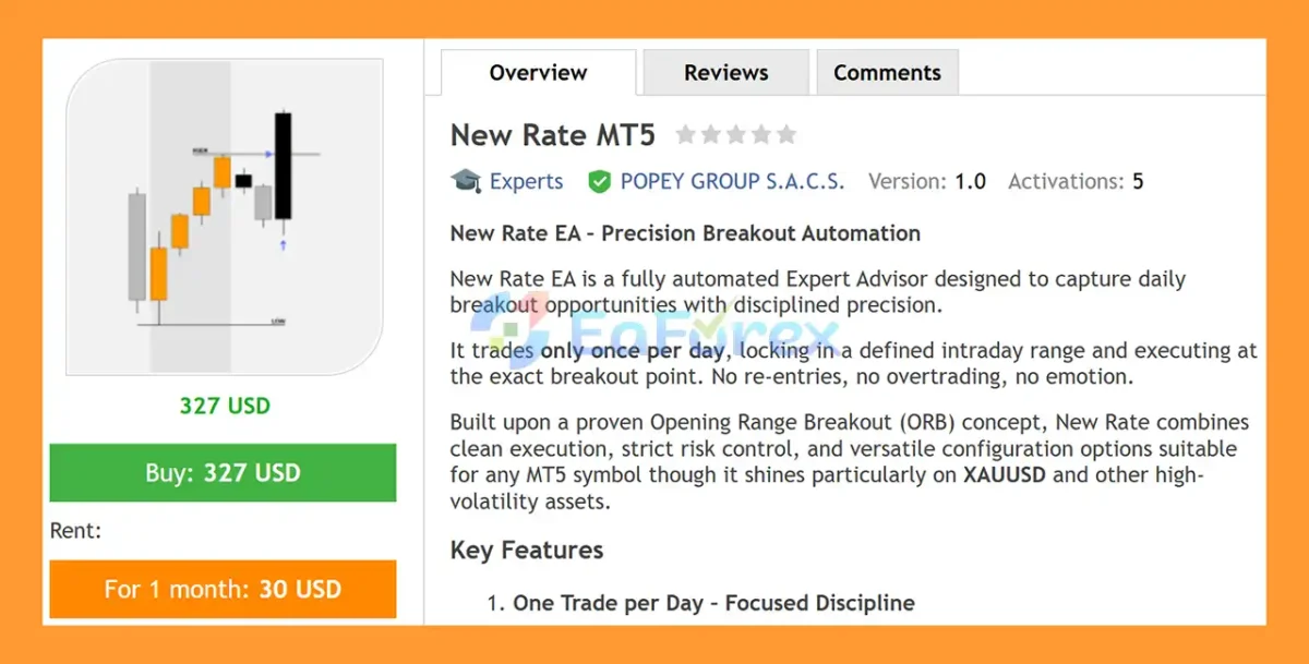 New Rate EA MT5 Overview