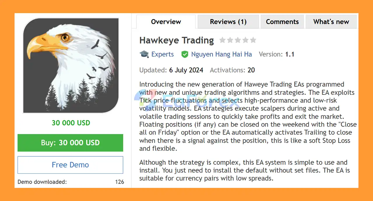 Hawkeye Trading EA MT4 Overview