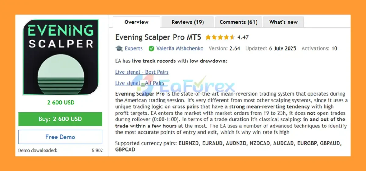 Evening Scalper Pro Overview