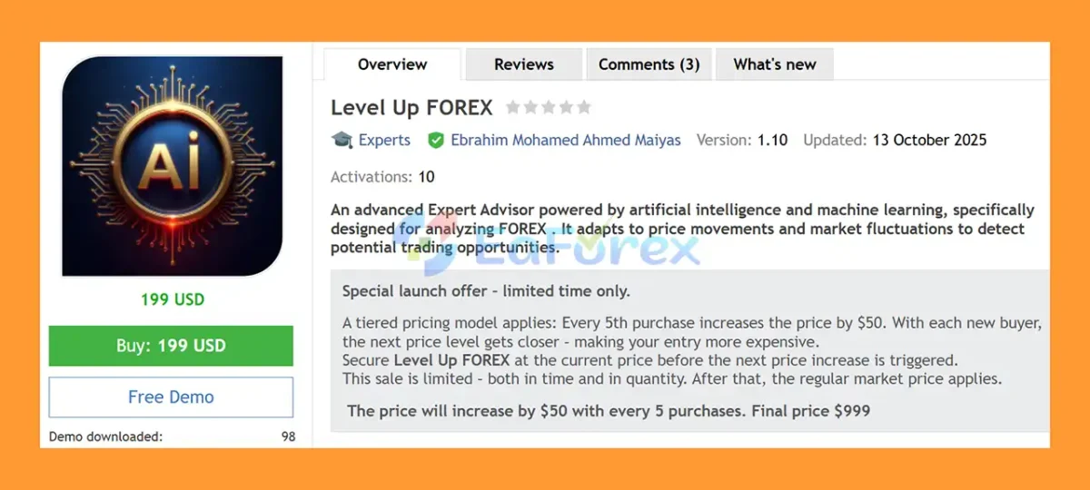 Level Up FOREX EA MT5 Overview