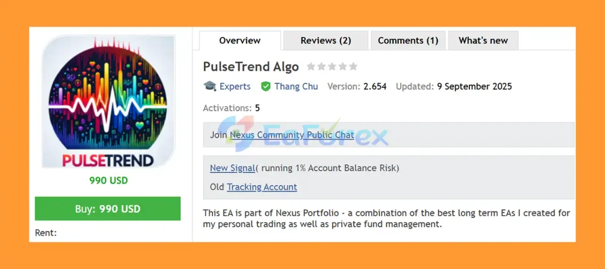 PulseTrend Algo EA MT5 Overview