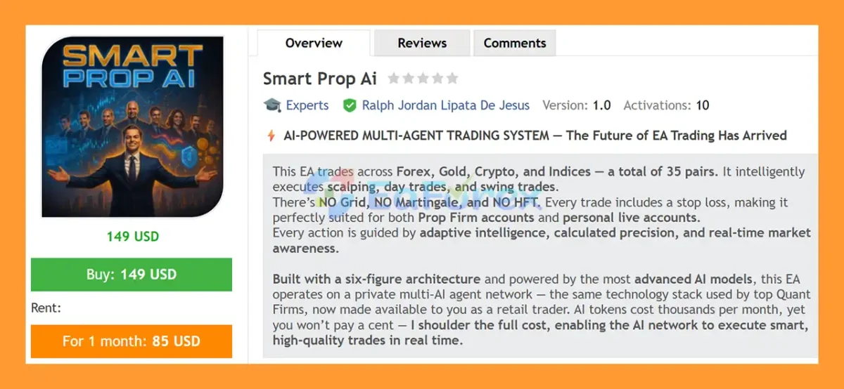 Smart Prop Ai EA MT5 Overview