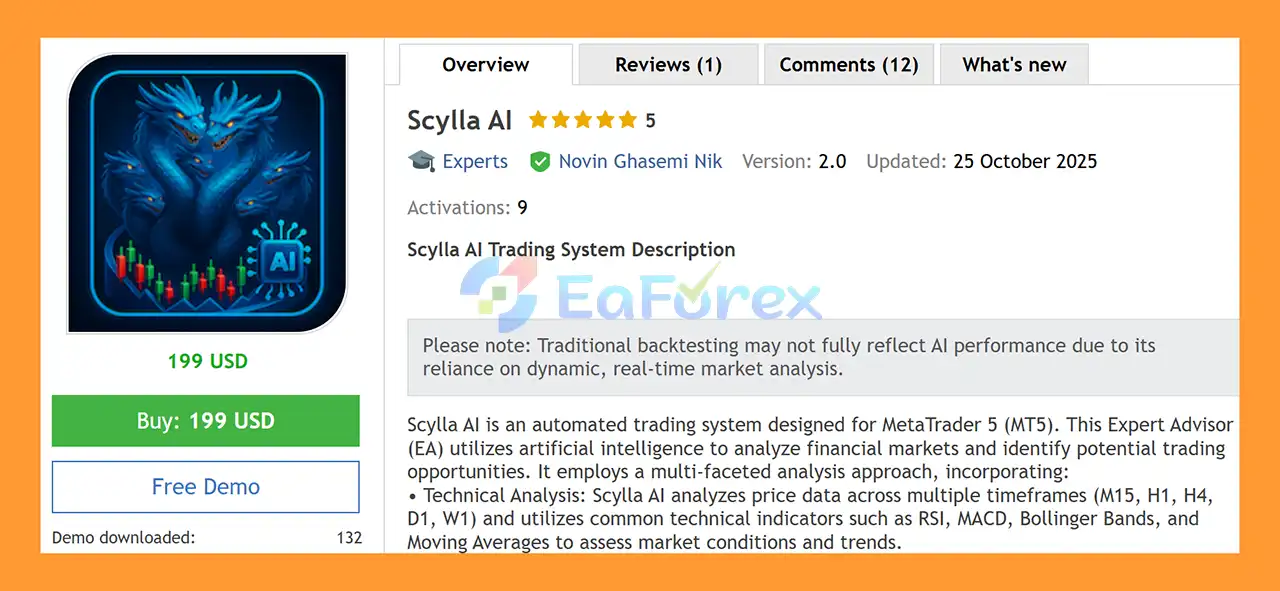 Scylla AI EA MT5 overview