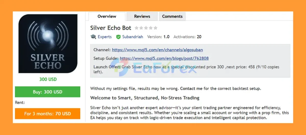 Silver Echo Bot EA MT5 Overview