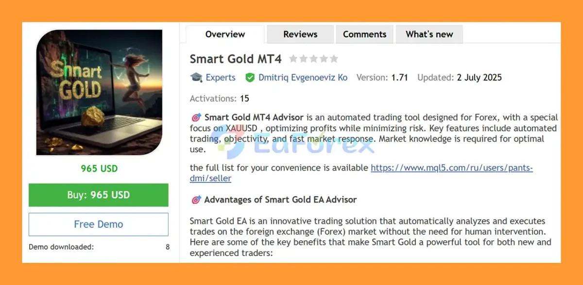 Smart Gold MT4 overview