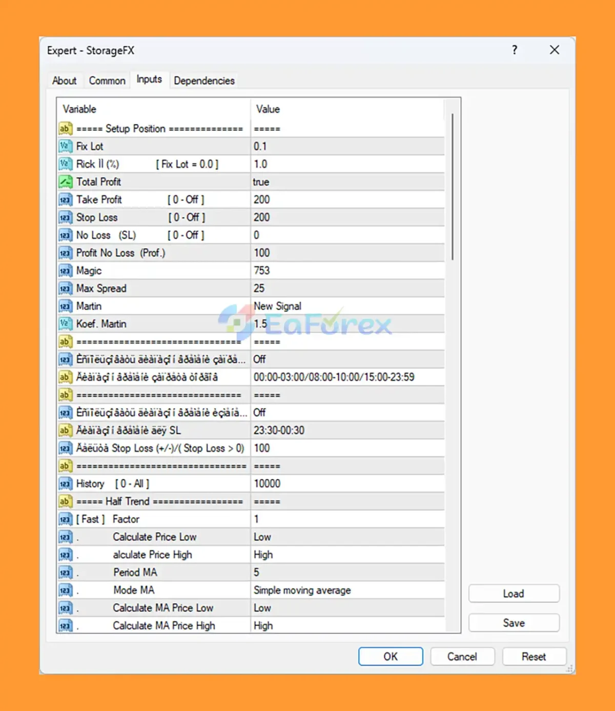StorageFX Setting