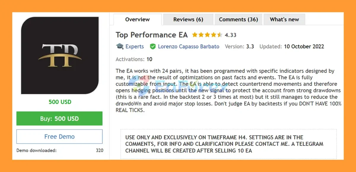 Top Performance EA Overview