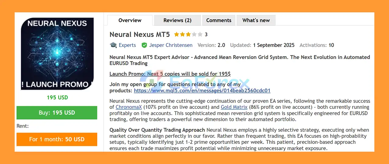 Neural Nexus MT5 overview