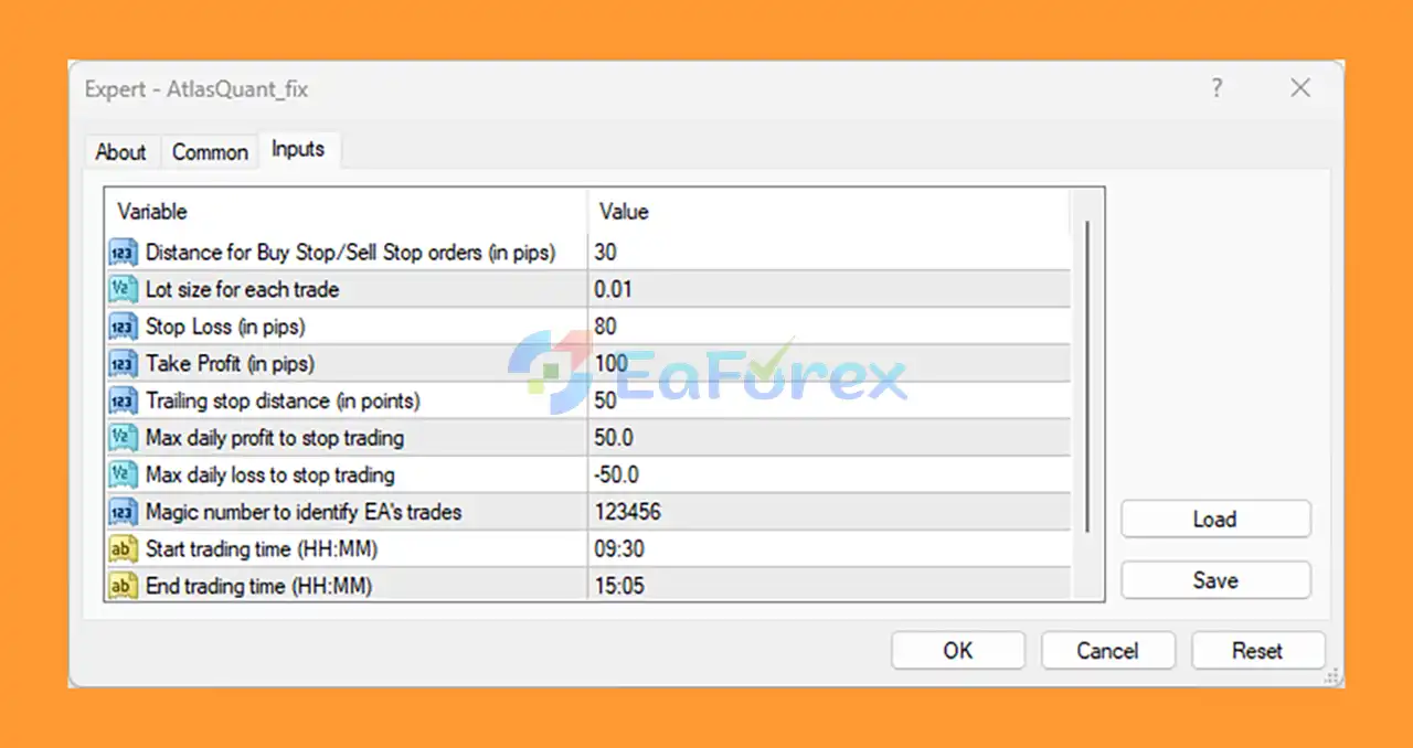 AtlasQuant EA setting