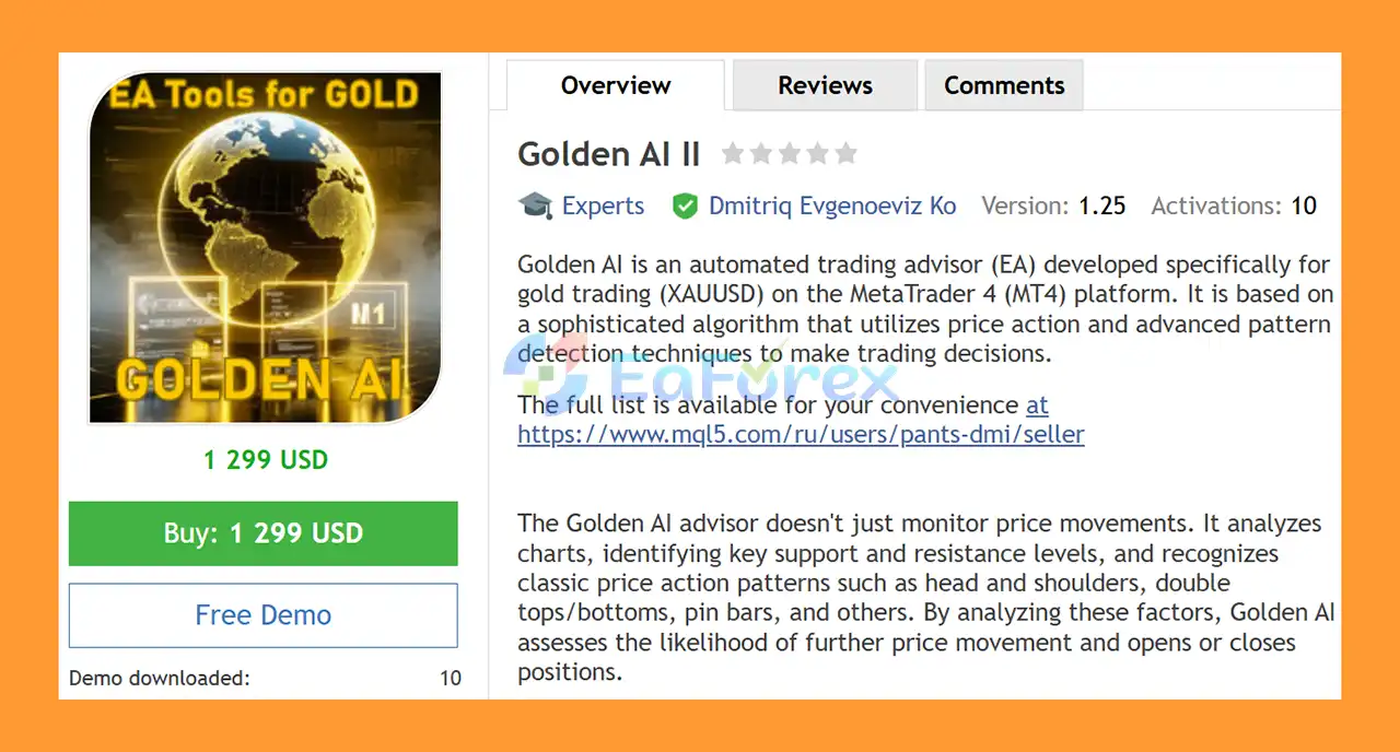 Golden AI II EA MT4 Overview