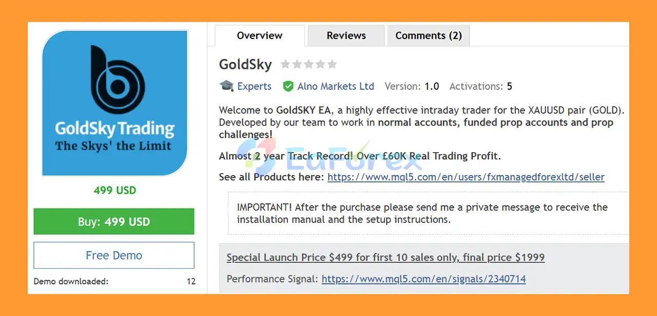GoldSky MT5 Overview